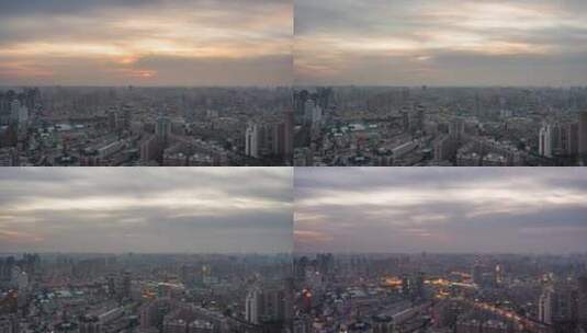 哈尔滨城市高视角日转延时摄影空镜高清在线视频素材下载