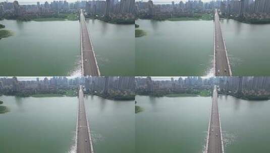 航拍湖北鄂州凤凰大桥高清在线视频素材下载