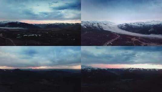 川西雪山夕阳山脉高清在线视频素材下载