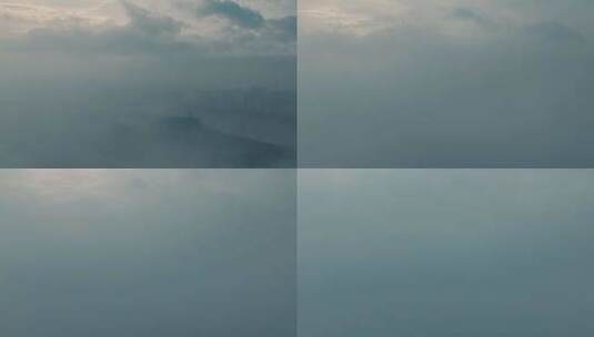 温州清晨平流雾延时航拍高清在线视频素材下载