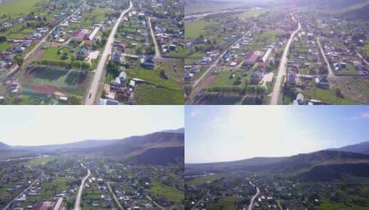 从高处看萨蒂村。高清在线视频素材下载