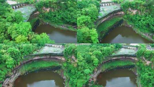 4K重庆万州大瀑布枯水期航拍视频高清在线视频素材下载
