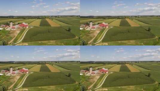 航拍农场风景高清在线视频素材下载