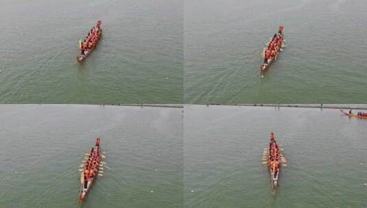 航拍端午节赛龙舟比赛高清在线视频素材下载