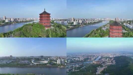 信阳城市航拍空镜高清在线视频素材下载