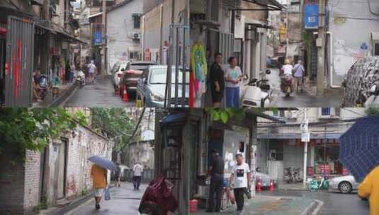 行走在武汉老城区巷子第一视角武汉人文景观高清在线视频素材下载