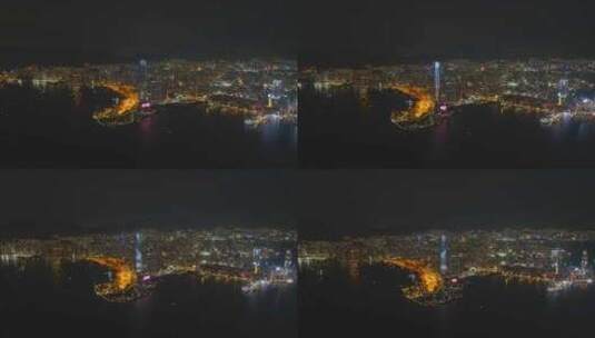 环绕香港天际100夜景航拍视频4K30P高清在线视频素材下载