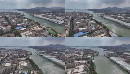 晋江市安海镇航拍高清在线视频素材下载