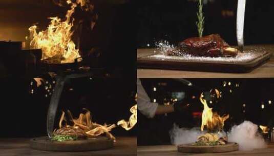 西餐厅牛排牛扒制作美食战斧牛排餐饮宣传片高清在线视频素材下载