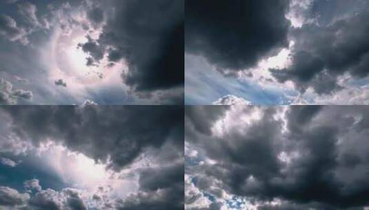 4K-天空中云朵和太阳的奇妙延时摄影高清在线视频素材下载
