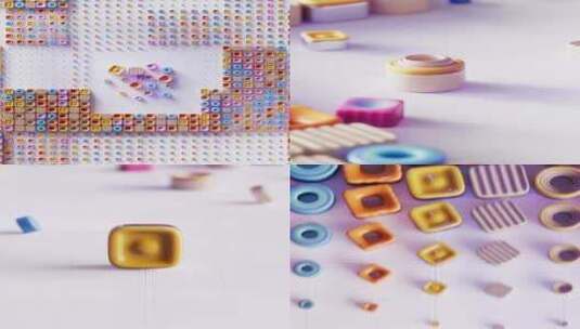 巧克力方块粒子动画高清在线视频素材下载