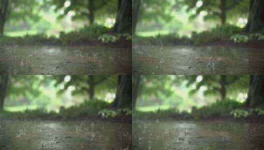 水滴雨水水花意境屋檐雨滴倒影下雨雨景雨高清在线视频素材下载