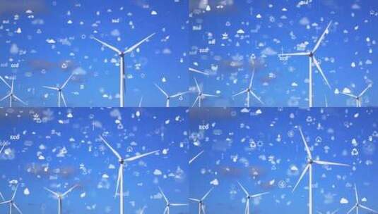 风车3d动画 涡轮机 能源高清在线视频素材下载