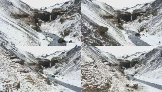 东北冬季雪原冰河美景实拍 冰雪融化高清在线视频素材下载