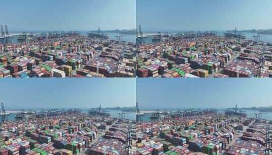 港口集装箱航拍深圳盐田国际码头高清在线视频素材下载