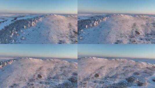 大兴安岭自然风光冬季雪景高清在线视频素材下载