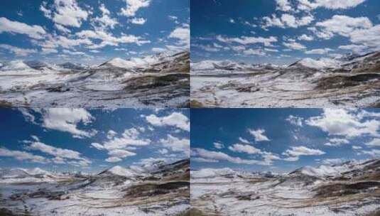 西藏_西藏高原_自然风光_蓝天白云雪山001高清在线视频素材下载
