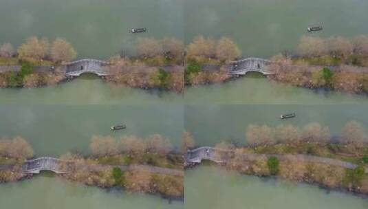 安徽省池州青阳县芙蓉湖春天航拍高清在线视频素材下载