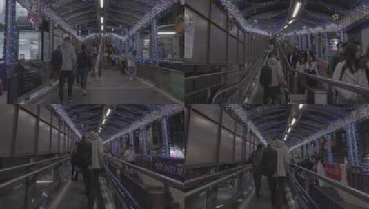 香港半山扶梯夜景高清在线视频素材下载
