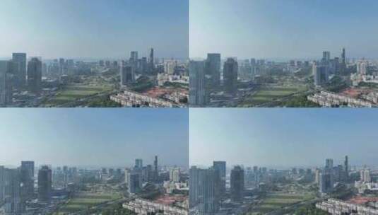惠州市政府办公大楼航拍惠州市中心建筑风光高清在线视频素材下载