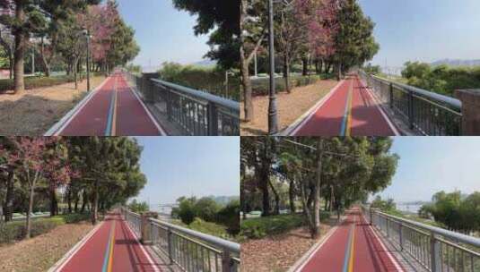 福州江滨路步道空镜素材高清在线视频素材下载