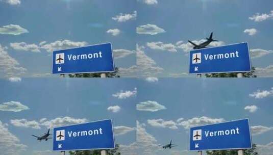 佛蒙特州飞机降落在机场高清在线视频素材下载