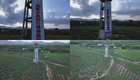 茶场水塔航拍高清在线视频素材下载
