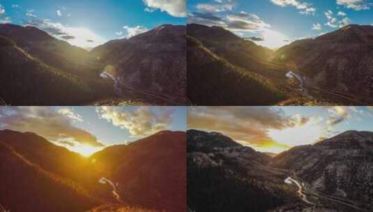 4K-峡谷日落延时摄影高清在线视频素材下载