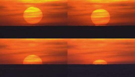 红日  海平面夕阳落日高清在线视频素材下载