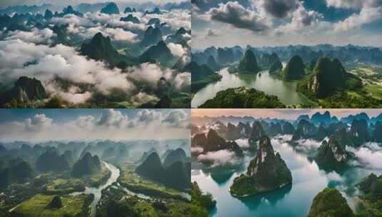 桂林航拍 广西生态高清在线视频素材下载