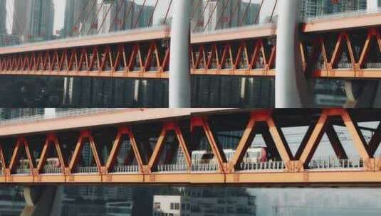 中国重庆市高楼和东水门大桥城市风光高清在线视频素材下载