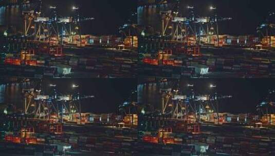 盐田港夜景港口货运码头贸易物流C0139高清在线视频素材下载