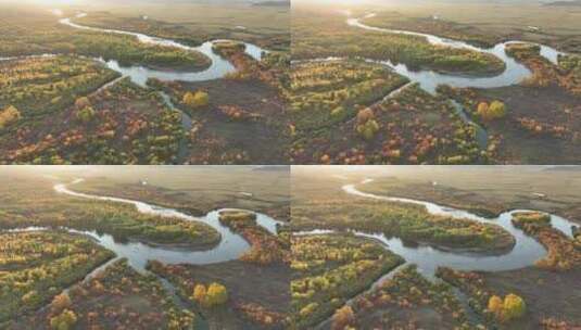 内蒙古额尔古纳根河湿地景区自然风光高清在线视频素材下载