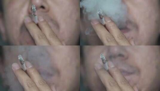 一个男人吸烟高清在线视频素材下载