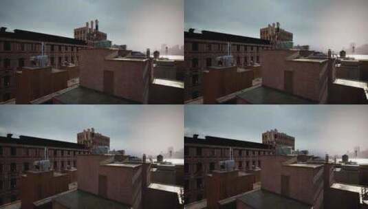 从建筑物屋顶看城市高清在线视频素材下载