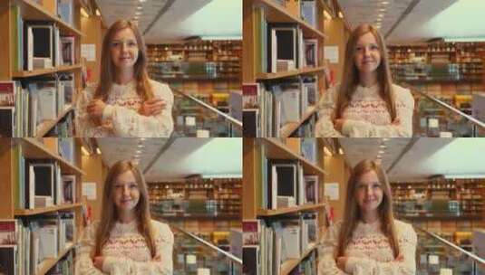 书店里的女人大学生高清在线视频素材下载