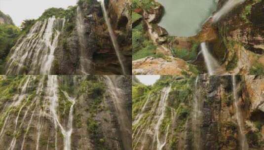 瀑布 山川 山河 峡谷 大瀑布航拍高清在线视频素材下载