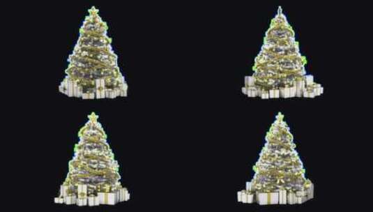 带灯的白色圣诞树高清在线视频素材下载