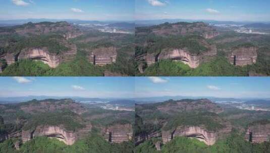 广东丹霞山5A景区丹霞地貌航拍高清在线视频素材下载