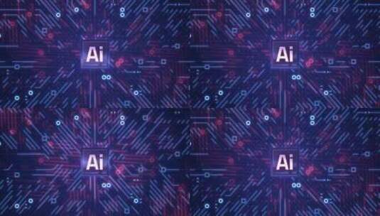 3D未来人工智能技术：带有数字电路线的发高清在线视频素材下载