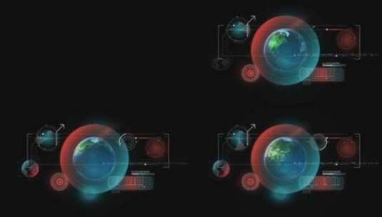 以行星为中心的增强现实信息图表高清在线视频素材下载