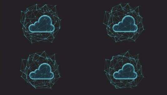 云计算全息图像、未来元素、3d渲染。高清在线视频素材下载