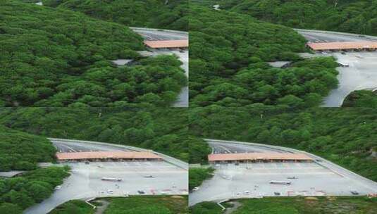 竖版航拍湖北神农架神农顶大九湖景区入口高清在线视频素材下载