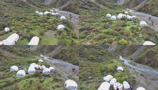 航拍四川贡嘎山区那玛峰登山大本营高清在线视频素材下载