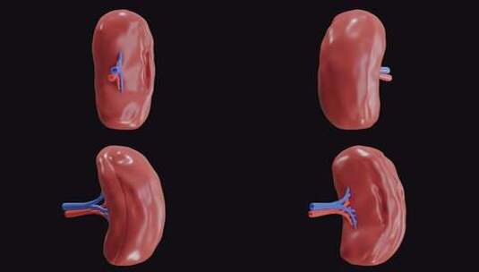 脾脏的3D动画有助于过滤血液|阿尔法频道高清在线视频素材下载
