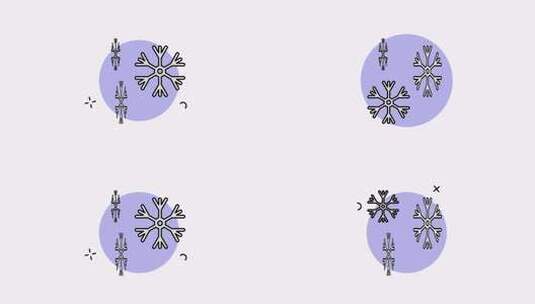 雪花圣诞降雪动画图标插图运动图形设计高清在线视频素材下载