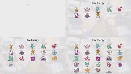 Eco Energy-平面动画图标展示动画AE模板高清AE视频素材下载