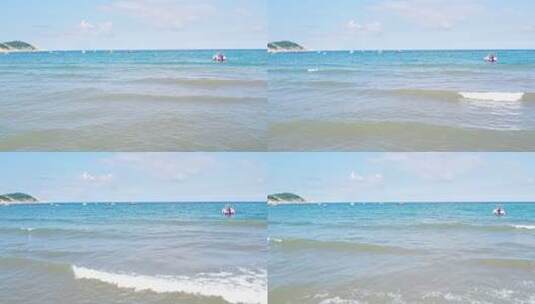 夏天海边沙滩海浪慢镜头高清在线视频素材下载