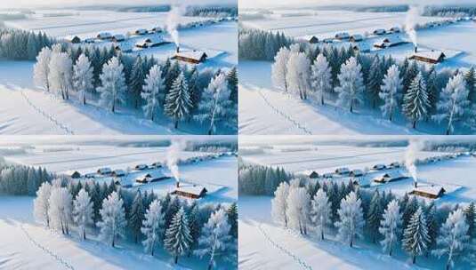 冬至冬季立冬入冬雪景4K高清在线视频素材下载