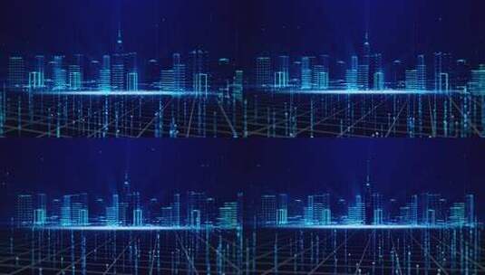 科技感数字城市景象高清在线视频素材下载